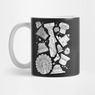 Greek Architectural Elements - black and white DARK Mug